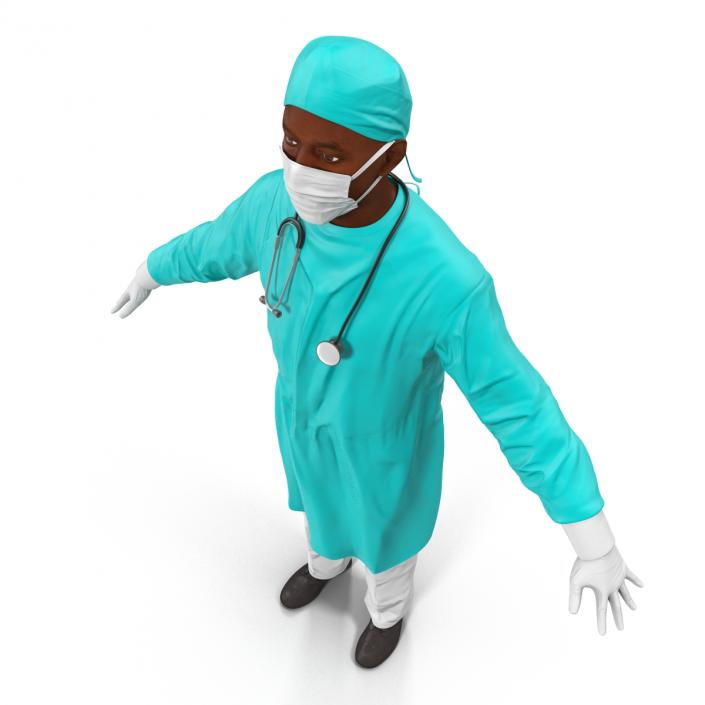 Male African American Surgeon 3D model