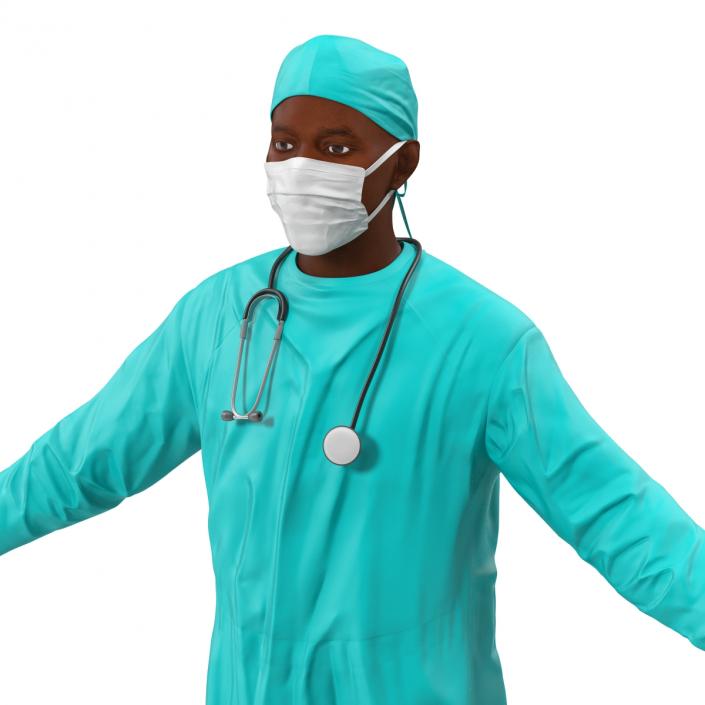 Male African American Surgeon 3D model