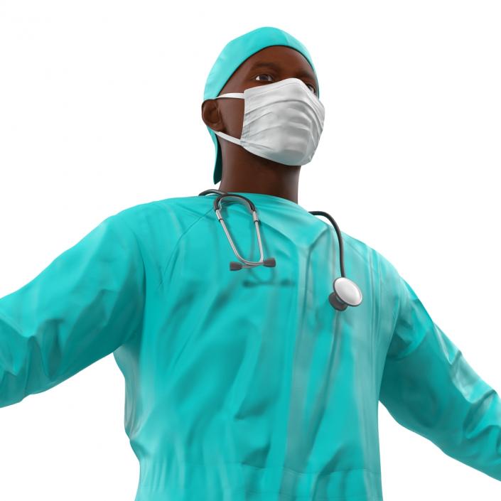 Male African American Surgeon 3D model