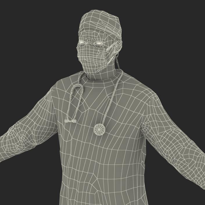 Male African American Surgeon 3D model