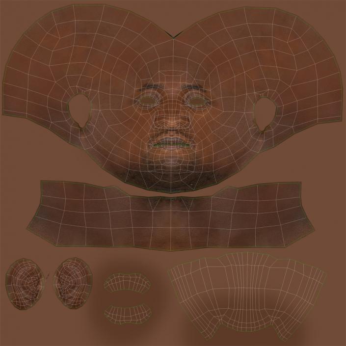 3D Male African American Surgeon 2