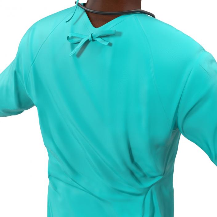 3D Male African American Surgeon 2