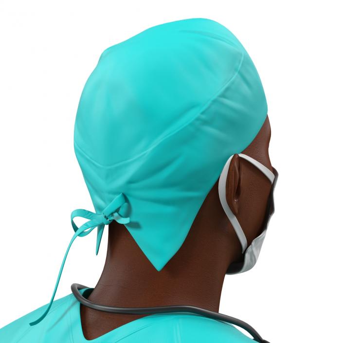 3D Male African American Surgeon 2