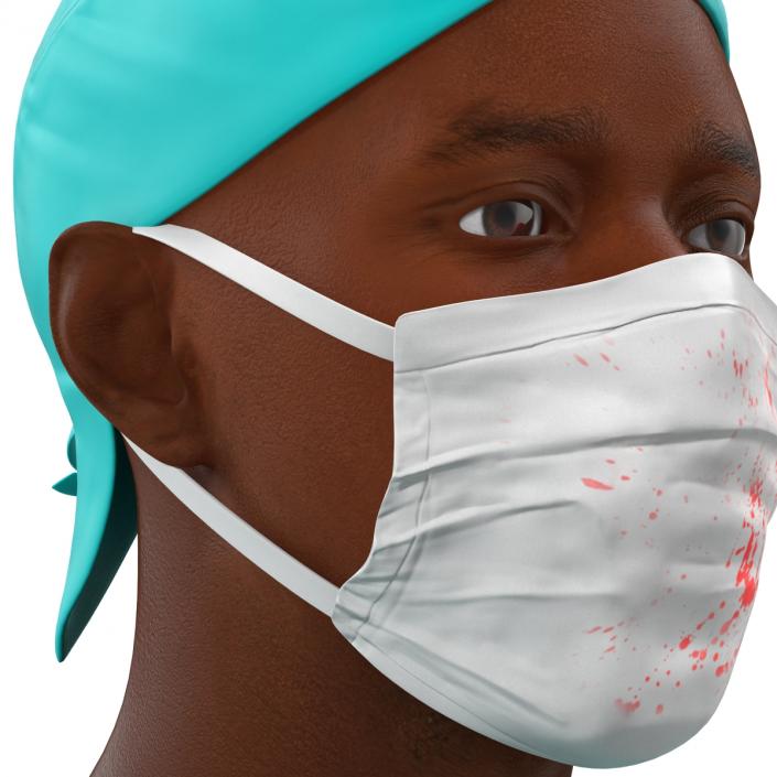 3D Male African American Surgeon 2