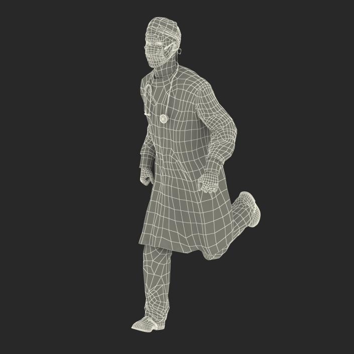 3D Male African American Surgeon 2 Rigged model