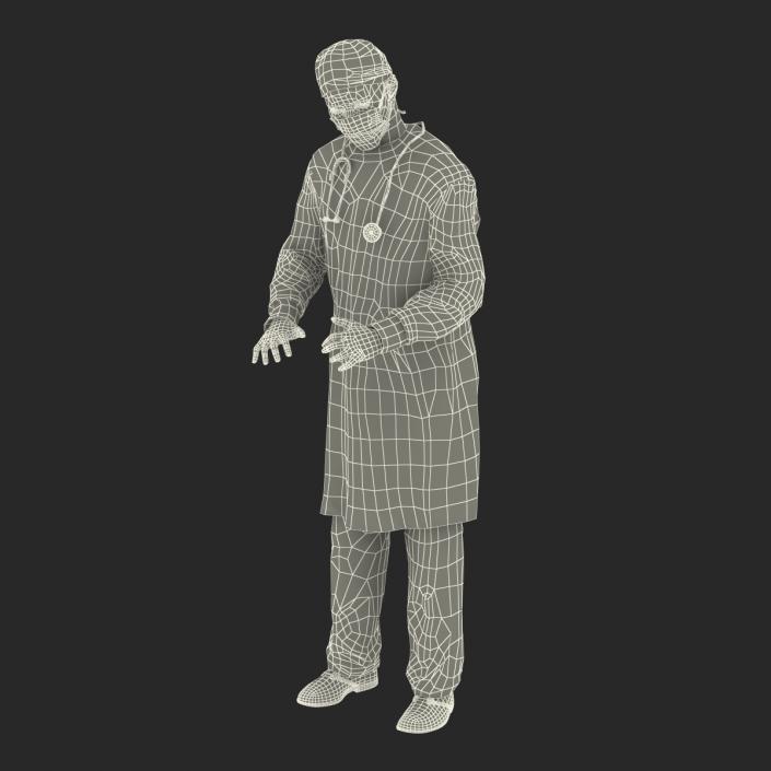 3D Male African American Surgeon 2 Rigged model