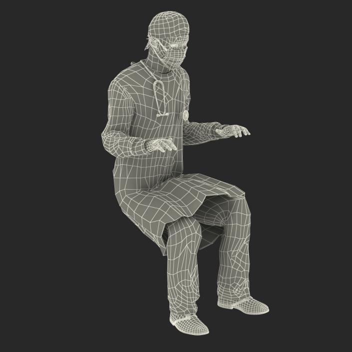 3D Male African American Surgeon 2 Rigged model