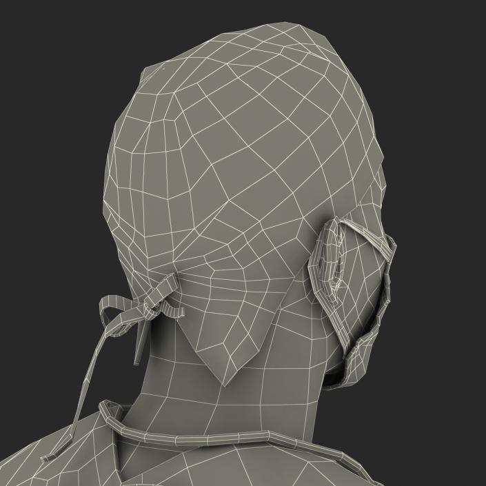 3D Male African American Surgeon 2 Rigged model