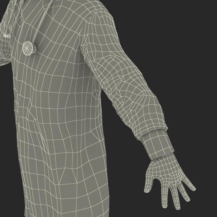 3D Male African American Surgeon 2 Rigged model