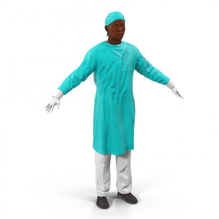 3D Male African American Surgeon 3