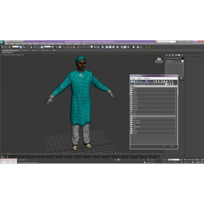 3D Male African American Surgeon 3