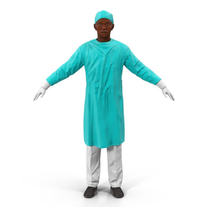 3D Male African American Surgeon 3