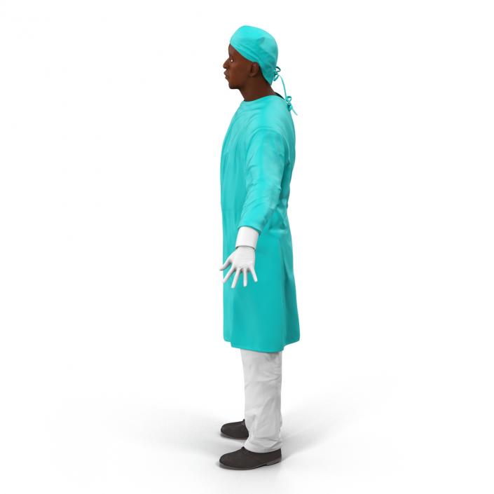 3D Male African American Surgeon 3