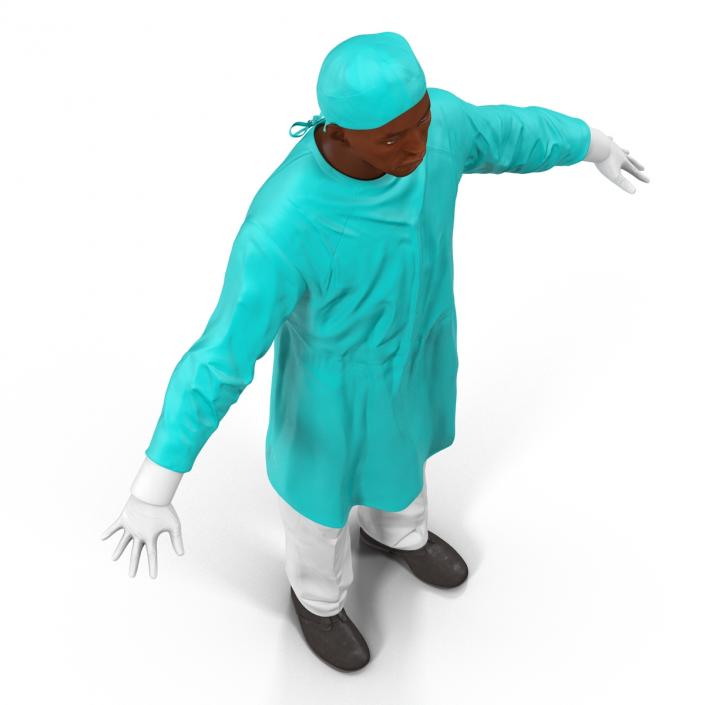 3D Male African American Surgeon 3