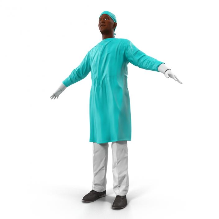 3D Male African American Surgeon 3