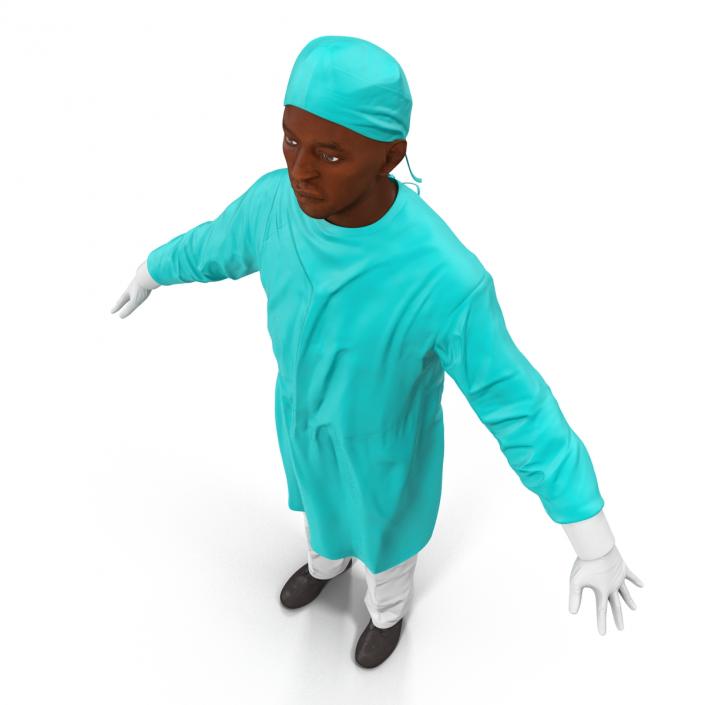 3D Male African American Surgeon 3