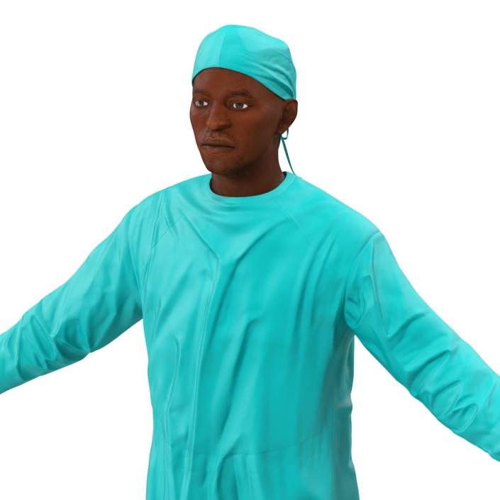 3D Male African American Surgeon 3