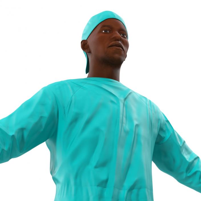 3D Male African American Surgeon 3