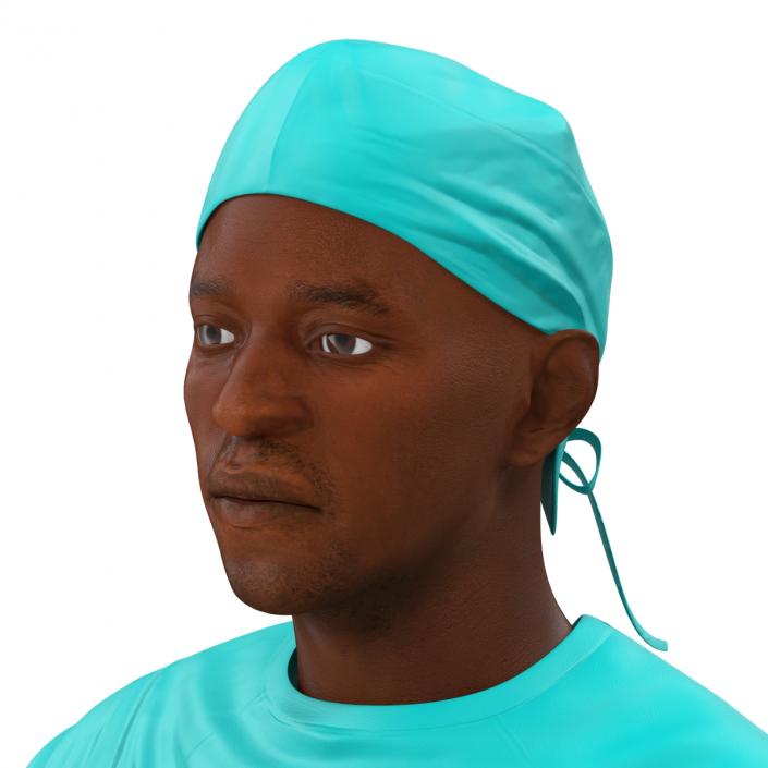 3D Male African American Surgeon 3