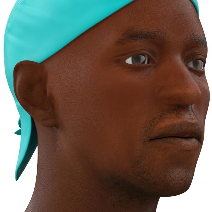 3D Male African American Surgeon 3 Rigged model