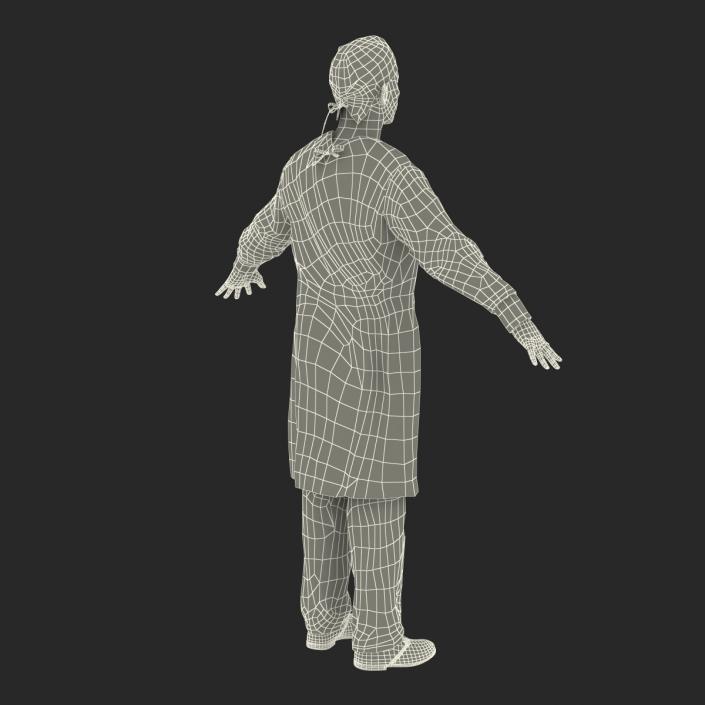 3D Male African American Surgeon 3 Rigged model