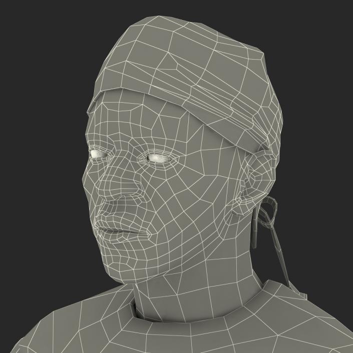 3D Male African American Surgeon 3 Rigged model