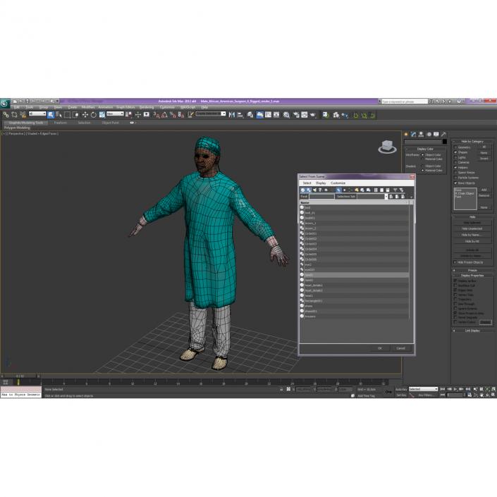 3D Male African American Surgeon 4