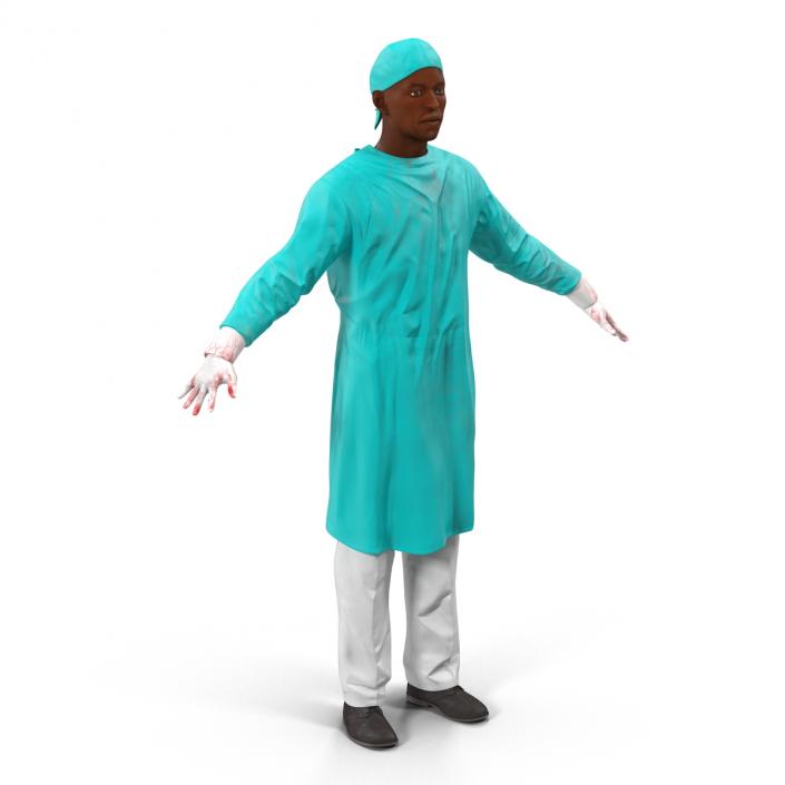 3D Male African American Surgeon 4