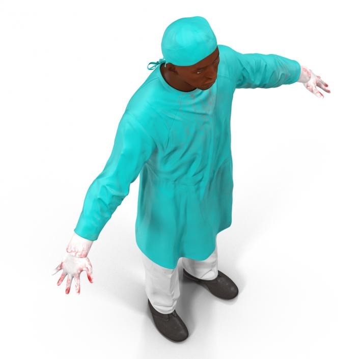 3D Male African American Surgeon 4