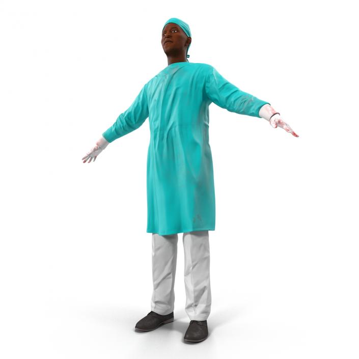 3D Male African American Surgeon 4