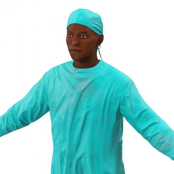 3D Male African American Surgeon 4