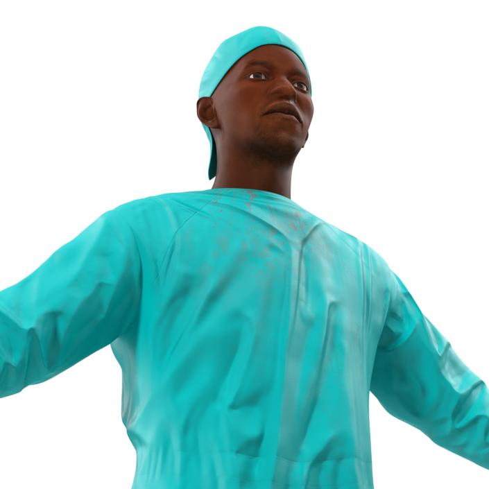 3D Male African American Surgeon 4