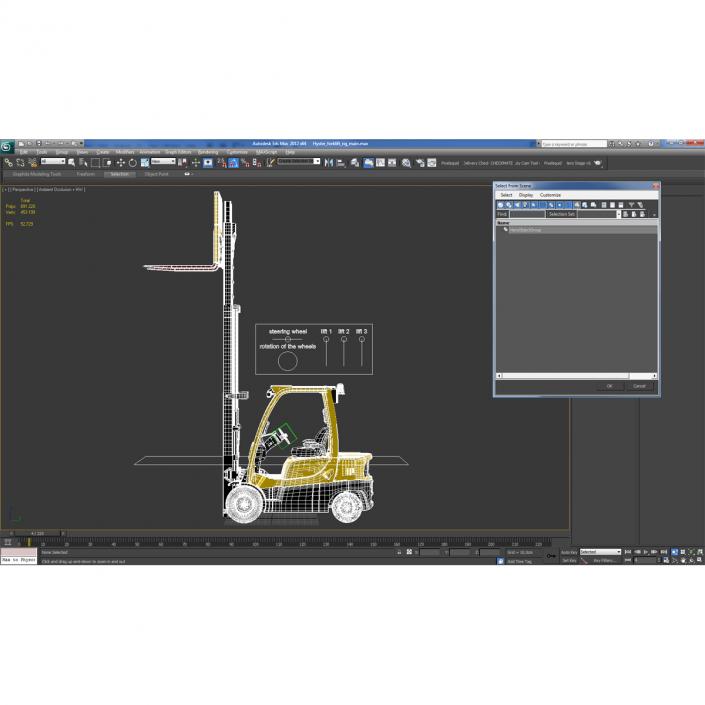 3D model Forklift Rigged