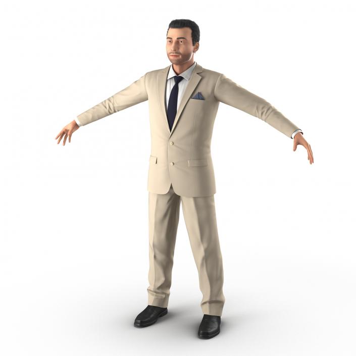 3D model Mediterranean Businessman with Hair