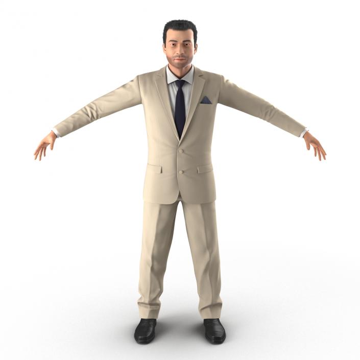 3D model Mediterranean Businessman with Hair