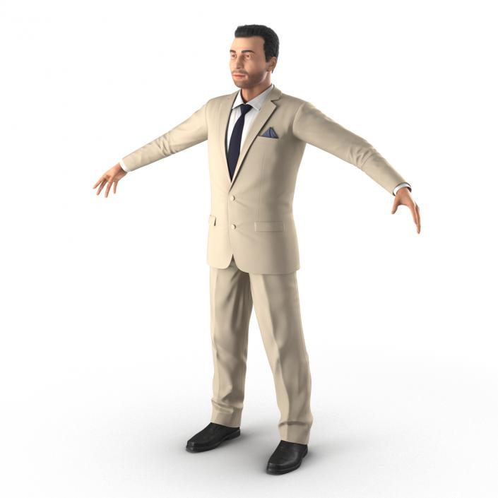 3D model Mediterranean Businessman with Hair