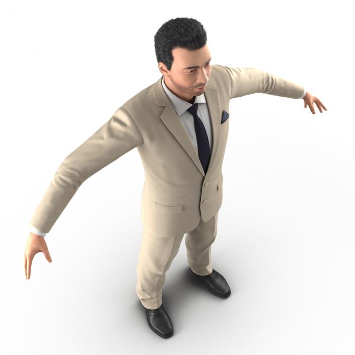 3D model Mediterranean Businessman with Hair