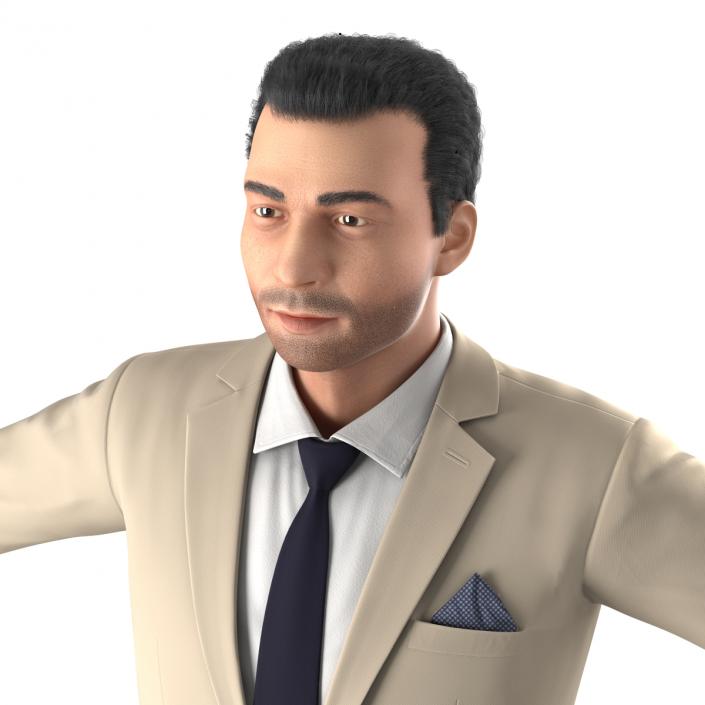 3D model Mediterranean Businessman with Hair