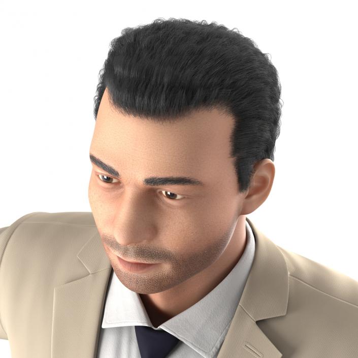 3D model Mediterranean Businessman with Hair