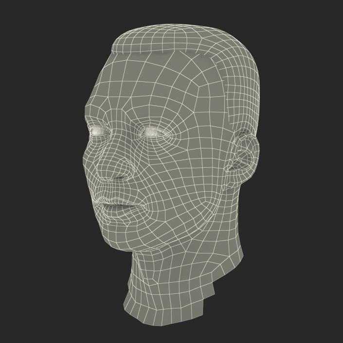 3D Mediterranean Male Head with Hair model