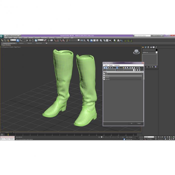 Medieval Leather Boots 3D