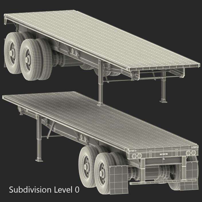 3D Flatbed Trailer Generic model