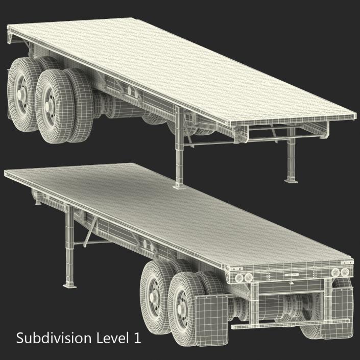 3D Flatbed Trailer Generic model