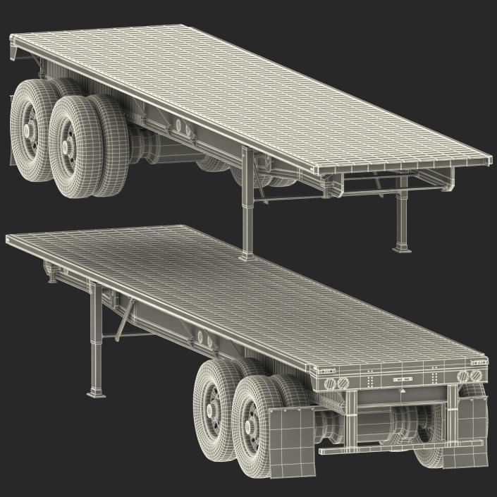 3D model Flatbed Trailer