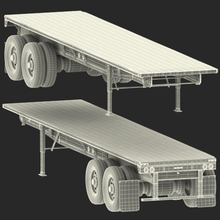 3D model Flatbed Trailer