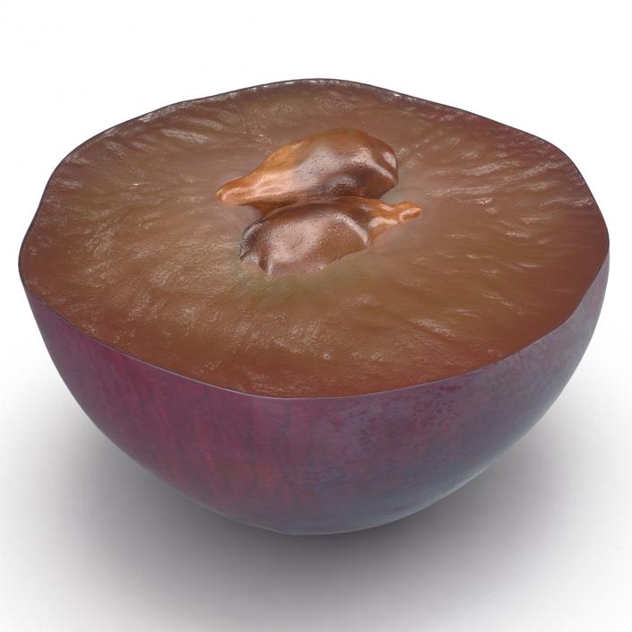 3D Red Grape Cross Section model