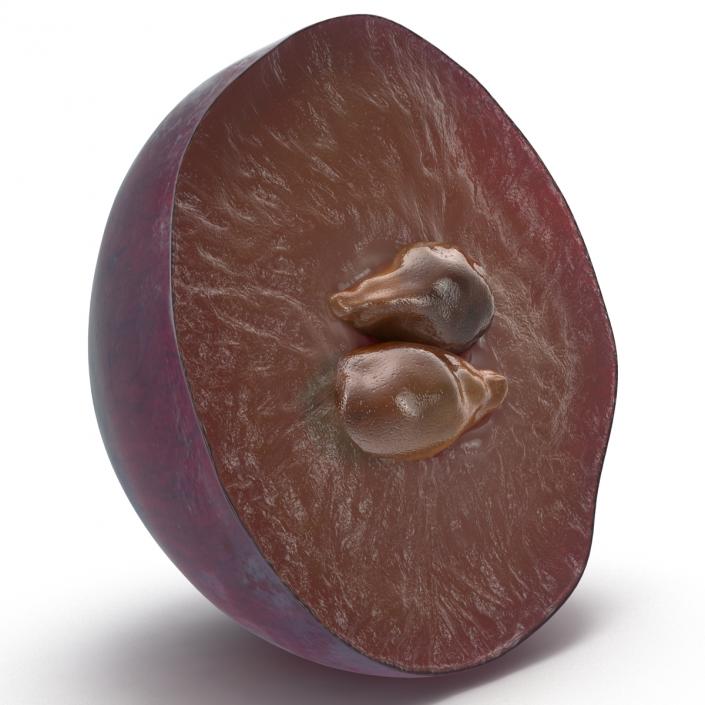 3D Red Grape Cross Section model