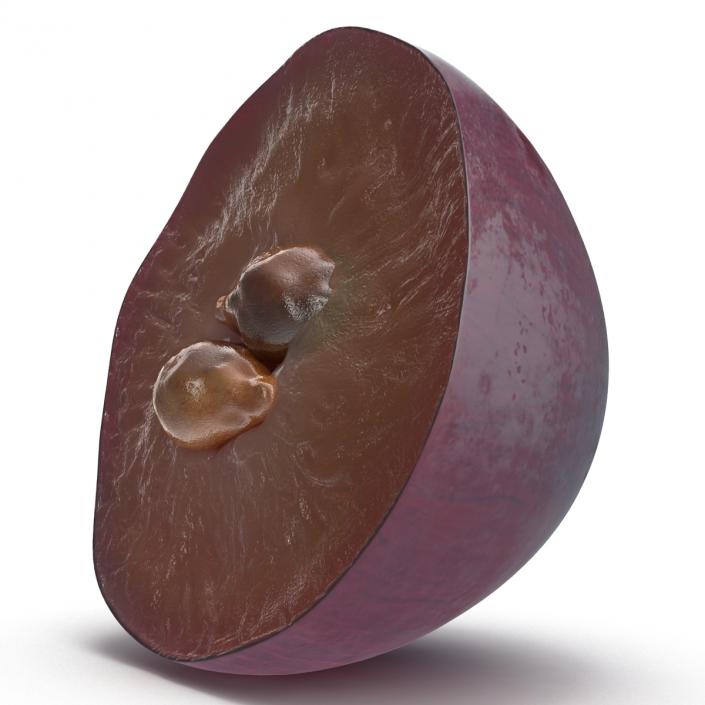 3D Red Grape Cross Section model