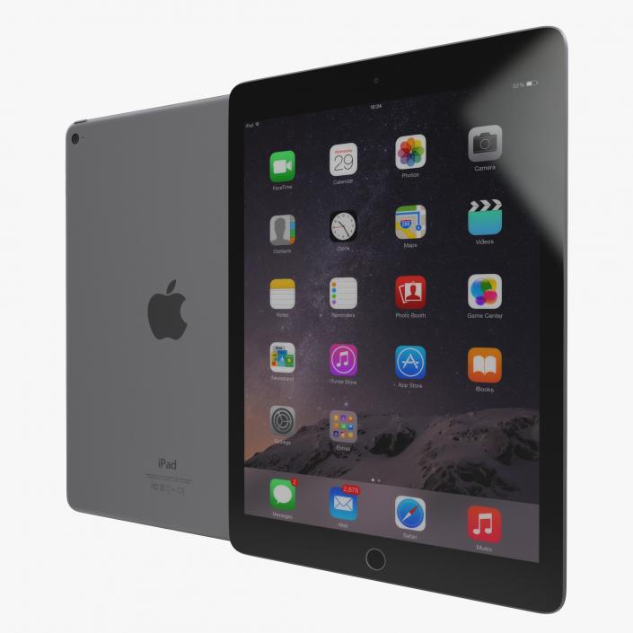 3D iPad Air 2 Space Gray 2 model