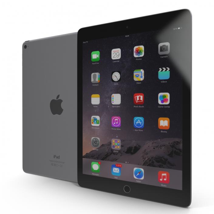 3D iPad Air 2 Space Gray 2 model